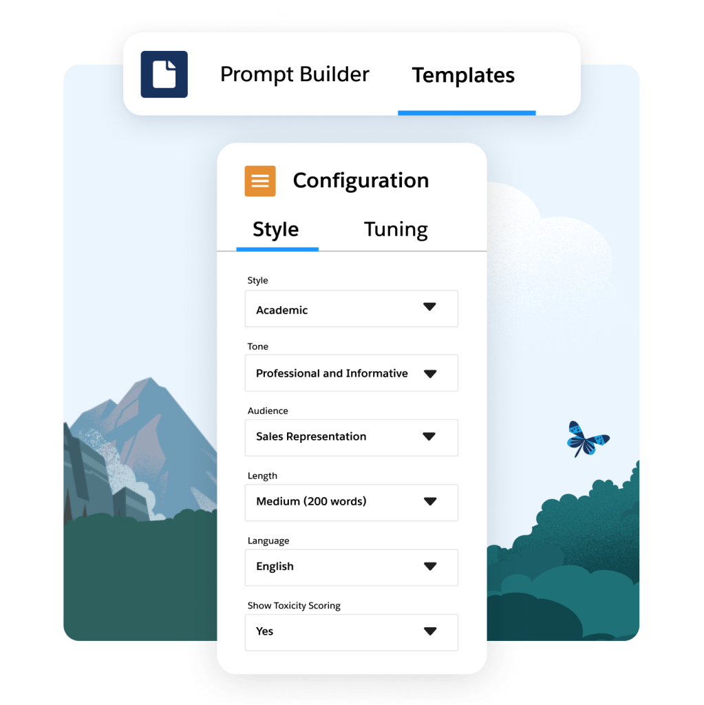 "A template of how to configure Prompt Builder.