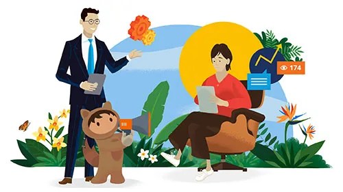 Illustration of Astro with business people