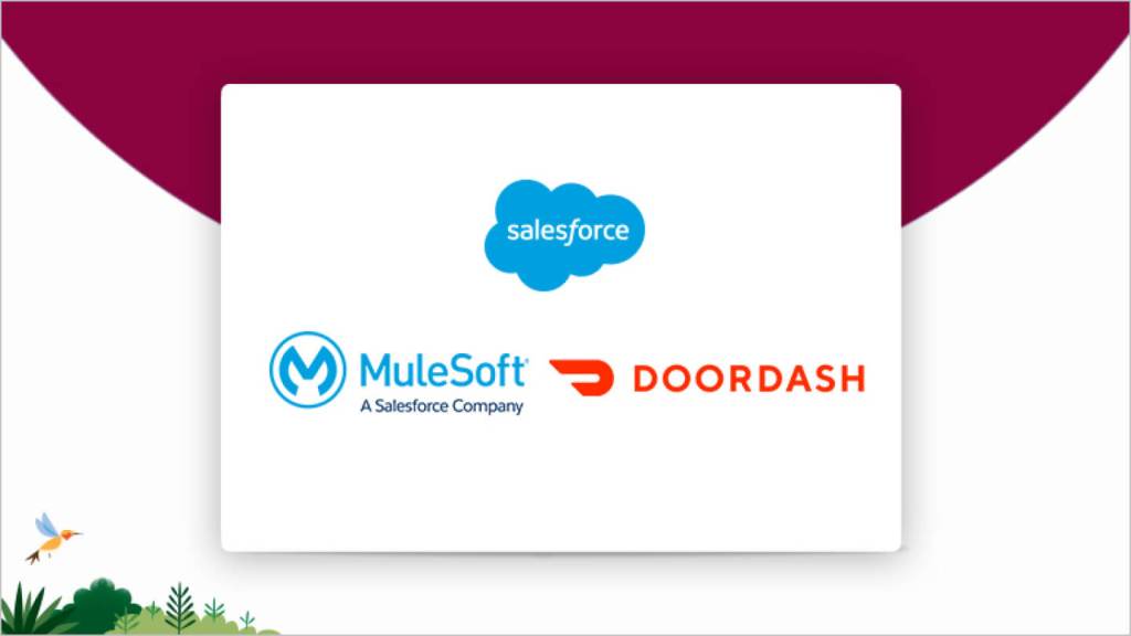 Logos of Salesforce, Mulesoft and Doordash