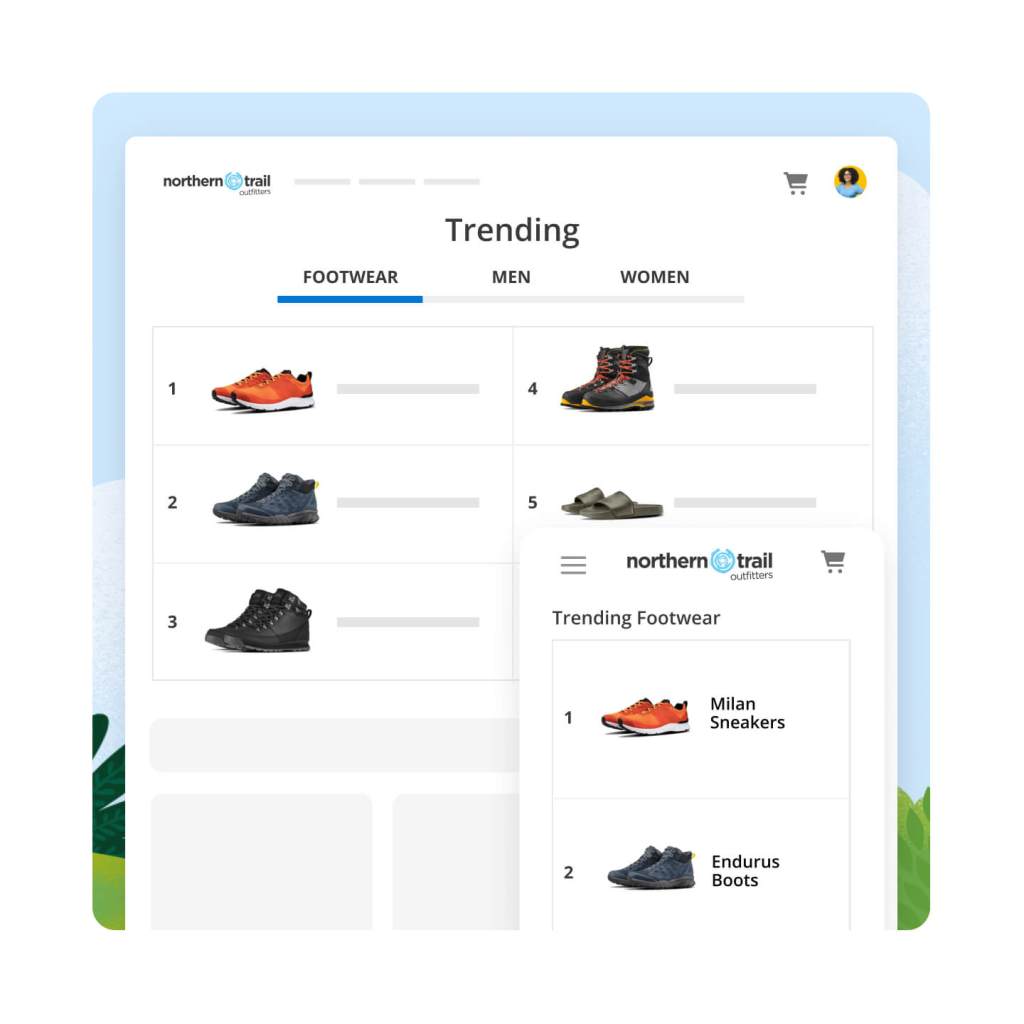Northern Trail Outfitters homepage showing trending footwear.