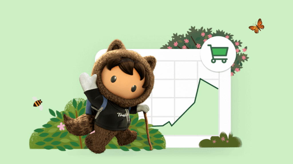 Green line graph showing an upwards trend. Astro stands in front of the graph, with illustrative foliage in the background.