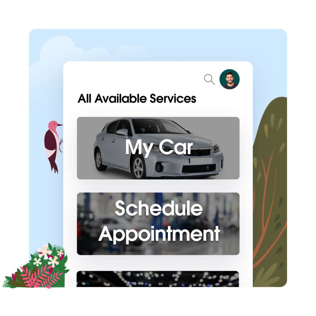 A mobile display version of a branded customer portal