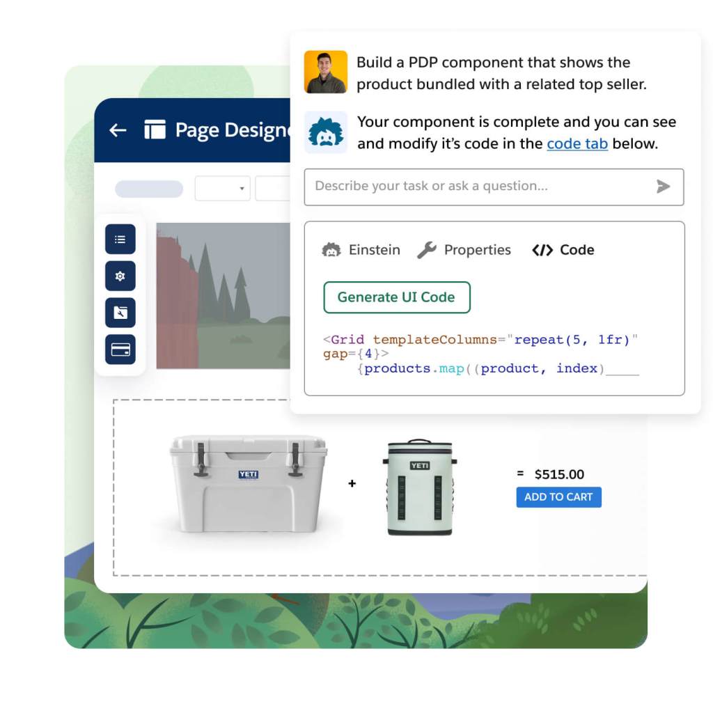Image showing the page designer tool