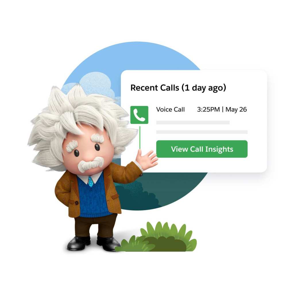 Einstein and recent call notification illustration