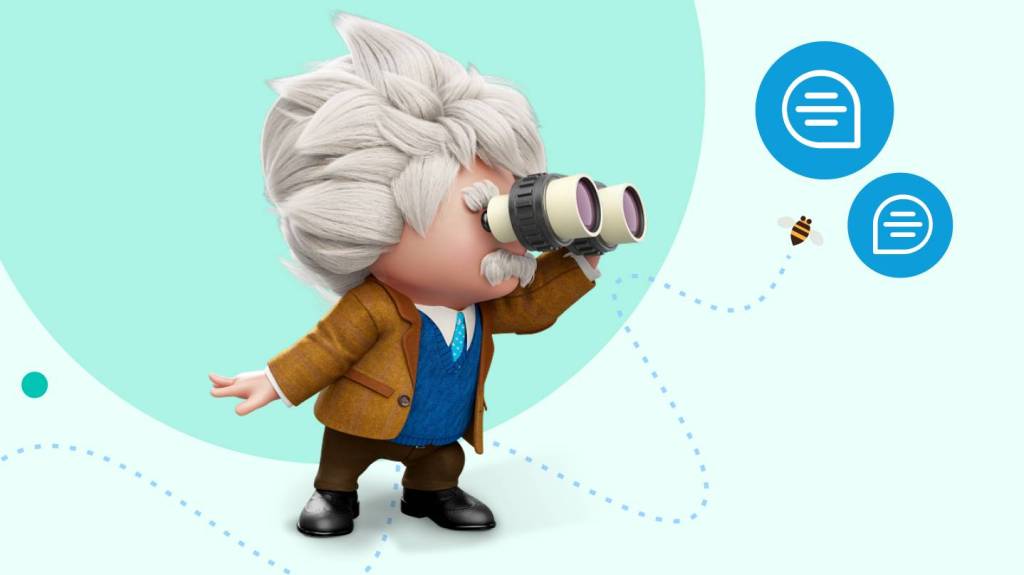 Einstein with binoculars