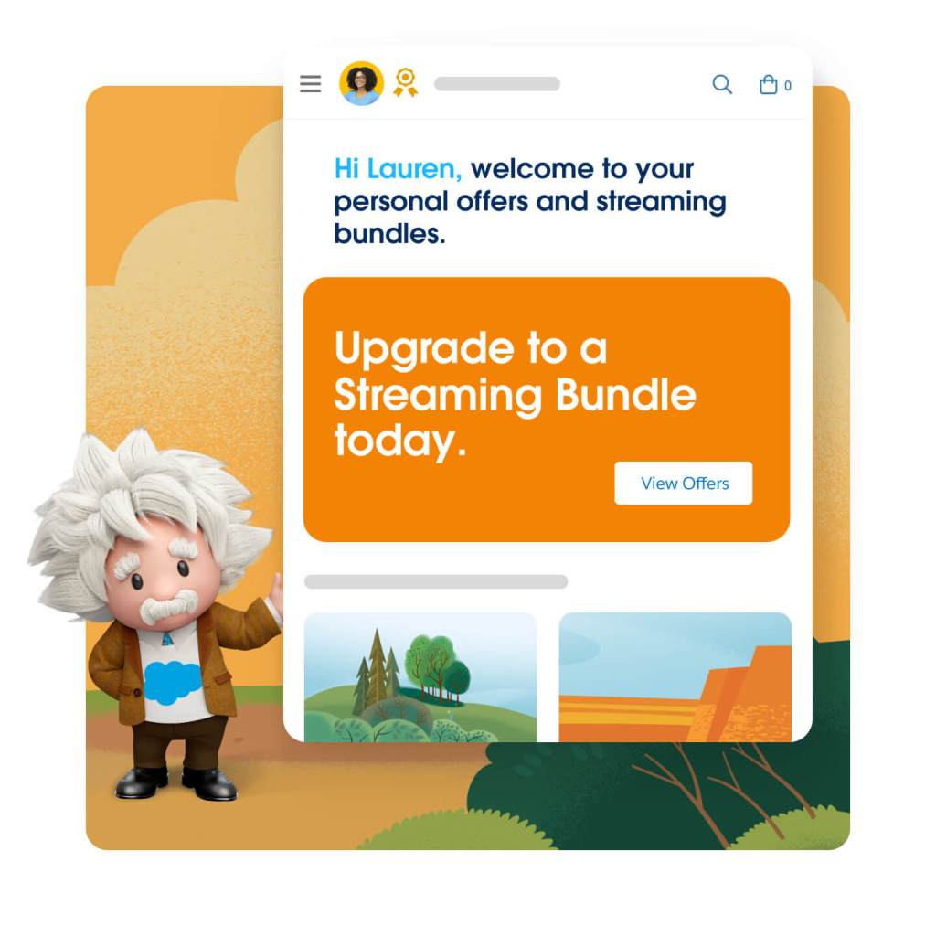 Einstein presenting a personalized upgrade offer.