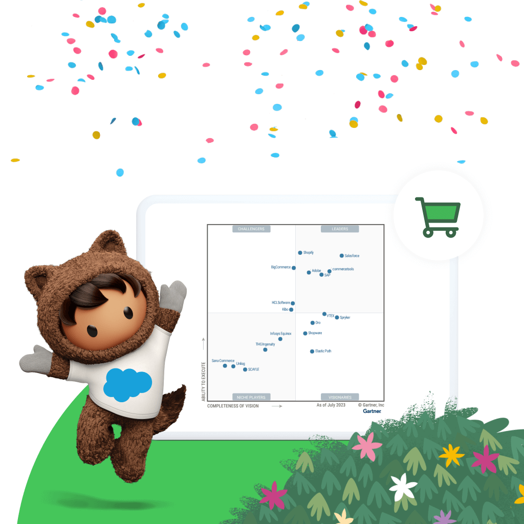 Illustration of Astro jumping in celebration next to a graph of digital leaders, provided by Gartner.