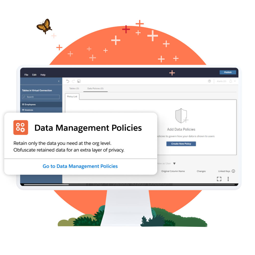 Data Management Policies window to Add Data Policies in Tableau