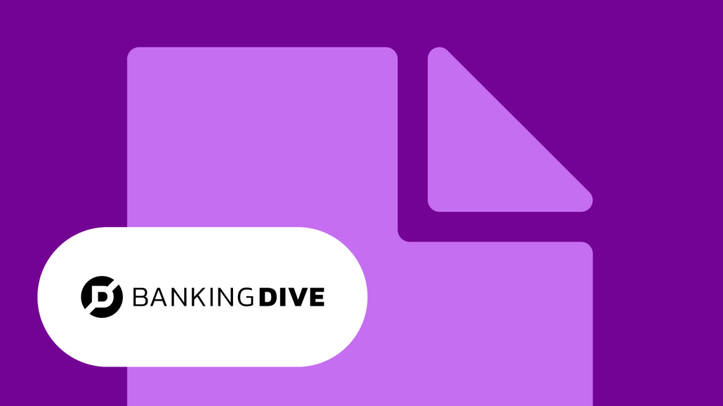Decorative background with Banking Dive logo