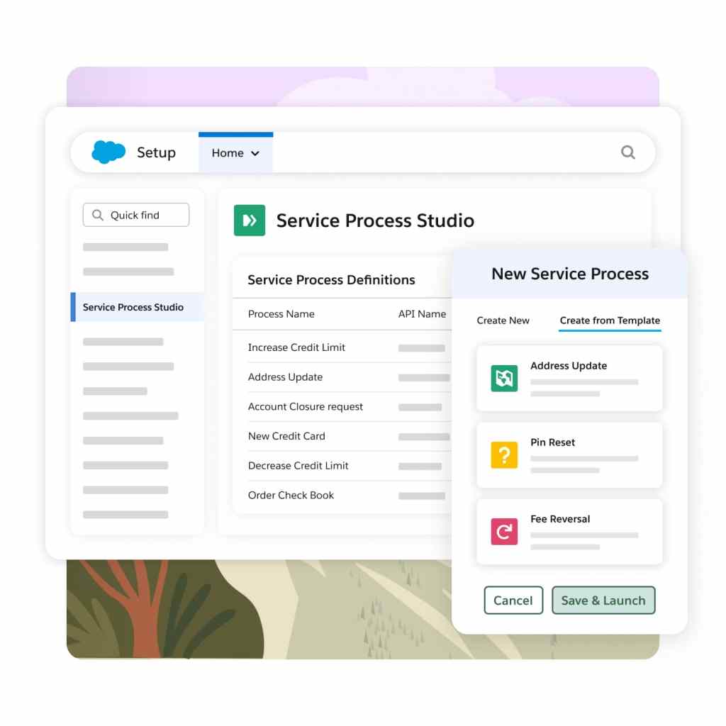 A portal shows how easy it is to build service processes.