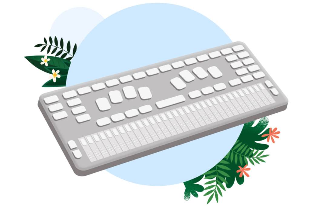 Illustration of Braille keyboard.