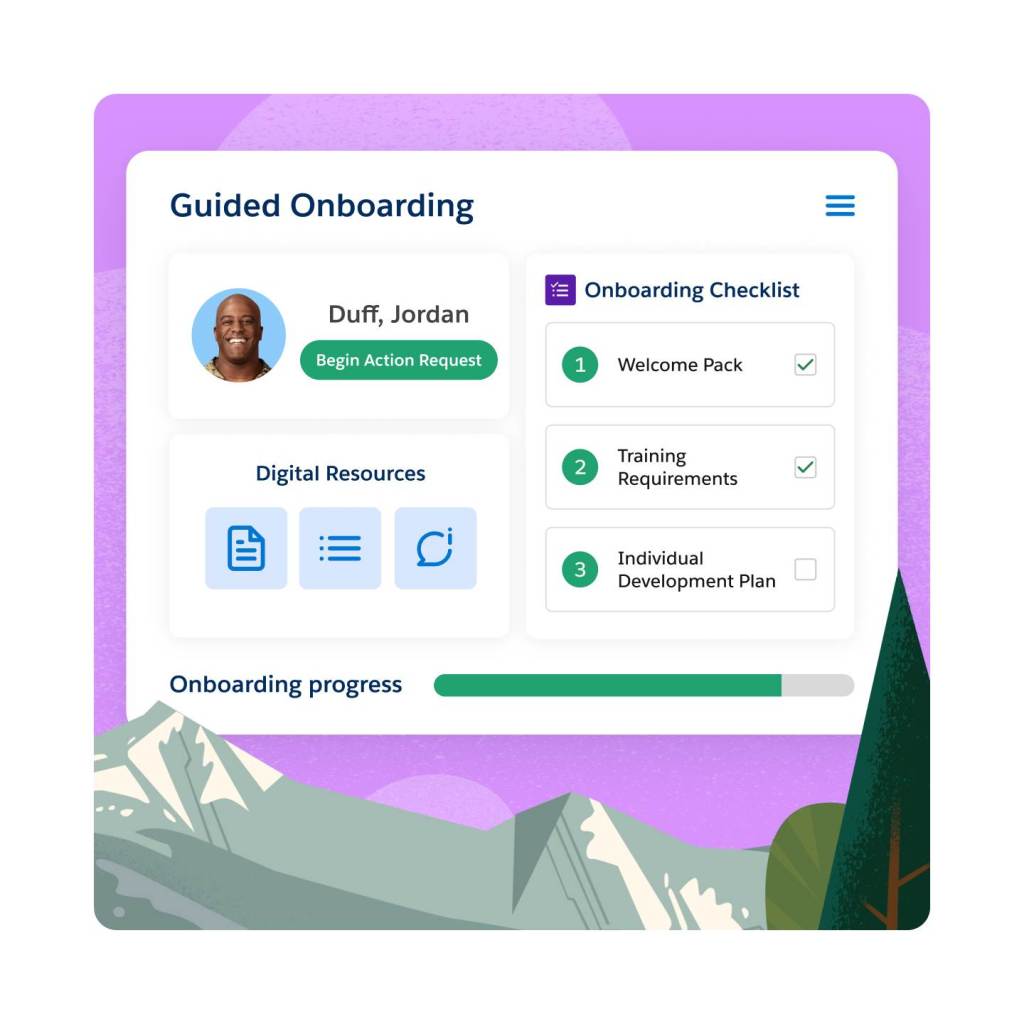 An illustration of an onboarding dashboard
