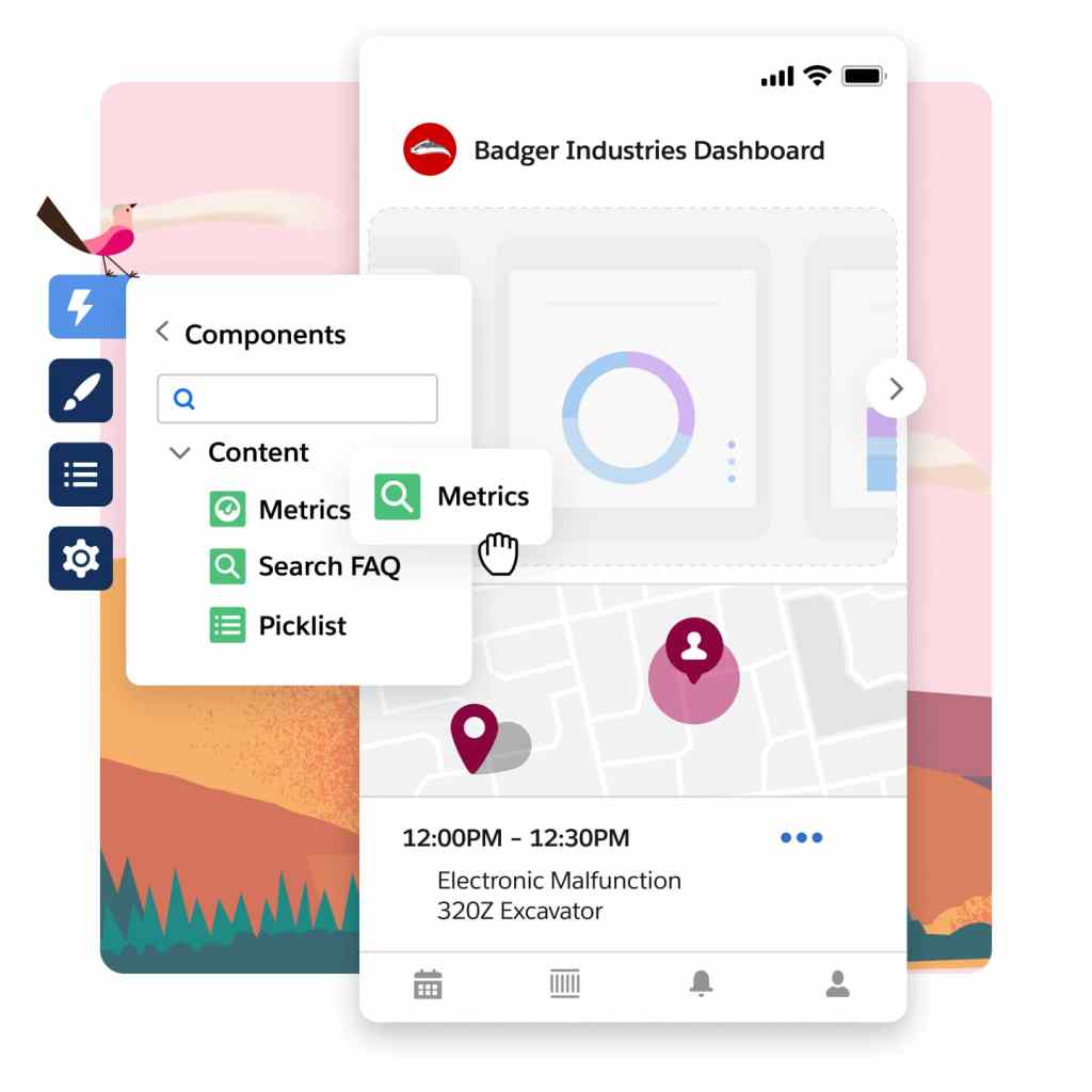 Una dashboard dell'app mobile personalizzabile per un'azienda