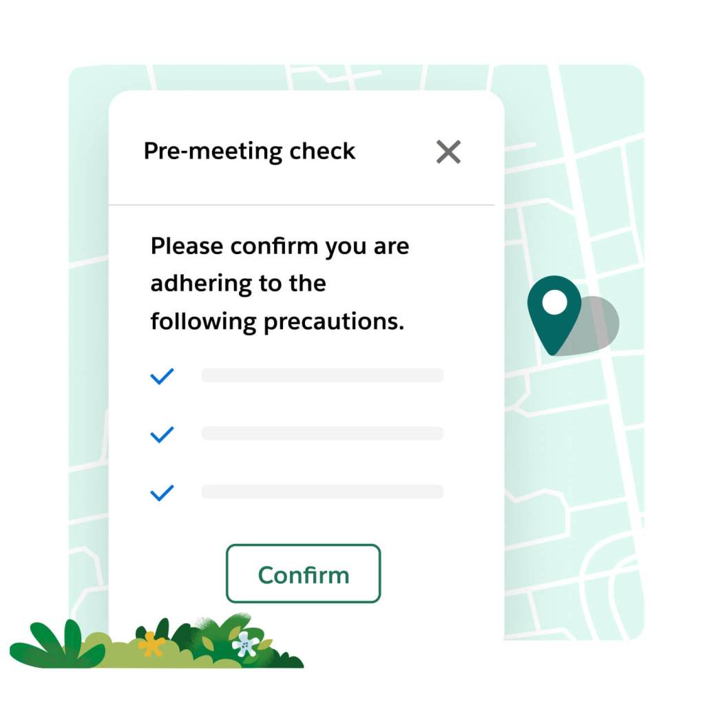Um checklist de pré-visitação informa a um representante sobre as medidas de precaução necessárias para que a reunião ocorra sem problemas.